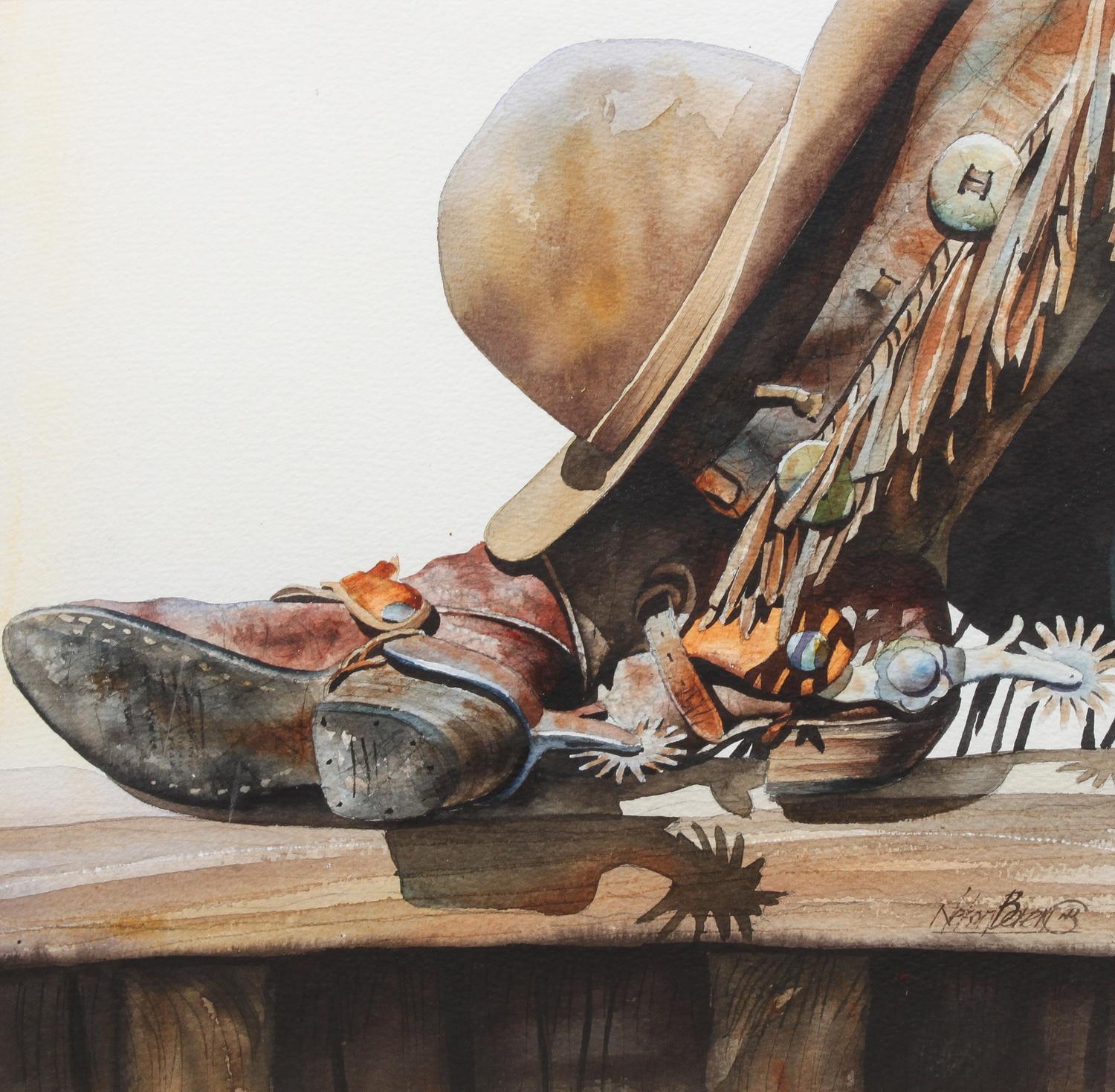 Nelson Boren, (American, b. 1952), Cowboy's Hat, Boots and Spurs