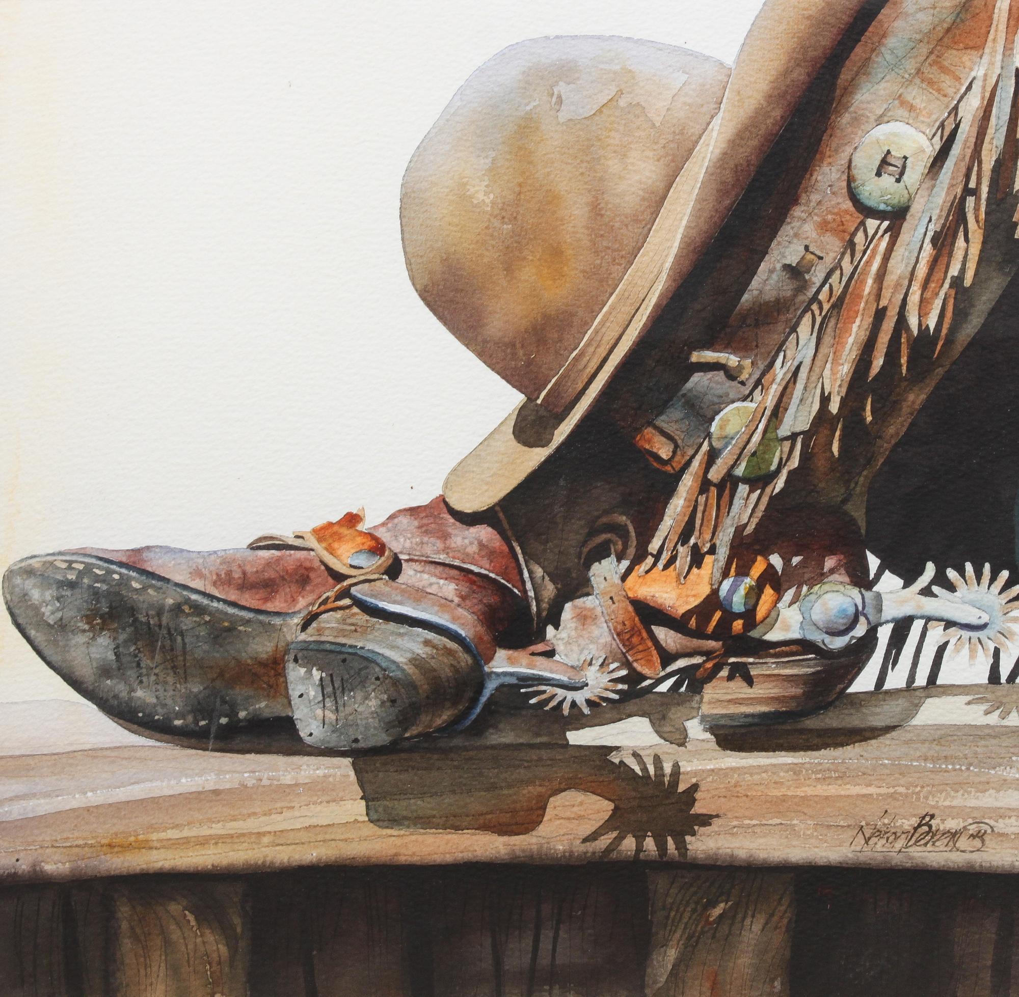 Nelson Boren, (American, b. 1952), Cowboy's Hat, Boots and Spurs
