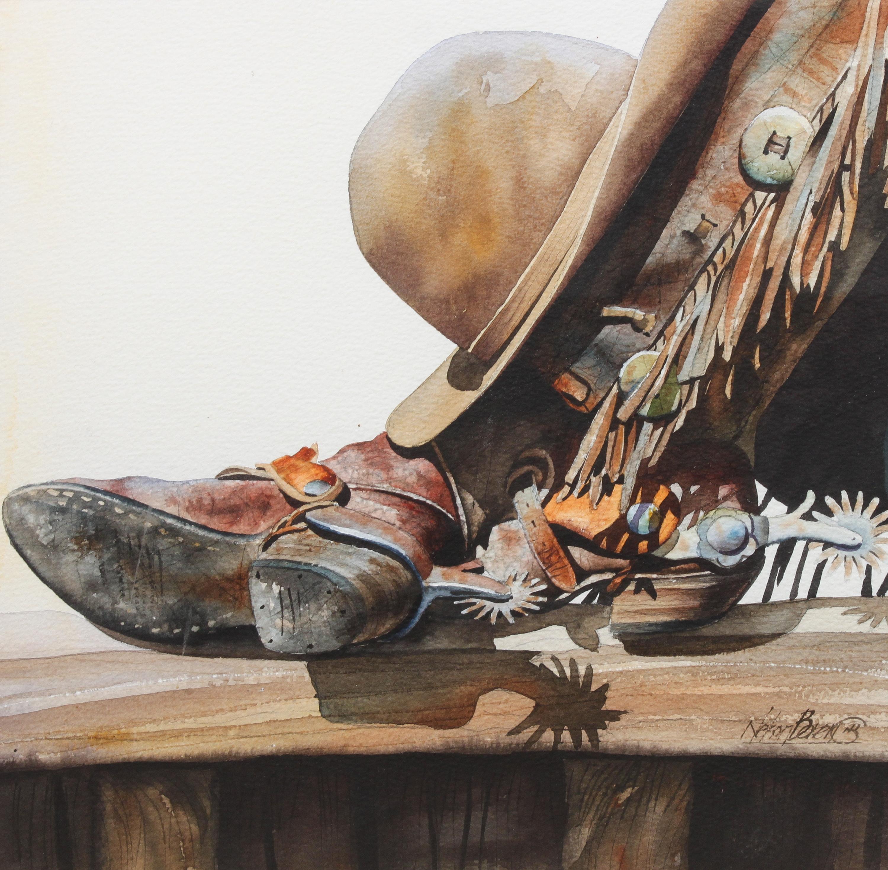 Nelson Boren, (American, b. 1952), Cowboy's Hat, Boots and Spurs