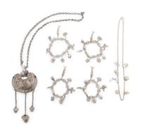 Six Chinese Silver Jewelry