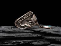 Tufa Cast Silver Serpent Cuff Bracelet, with Morenci Turquoise