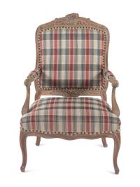 A Louis XV Style Cerused Beech Fauteuil