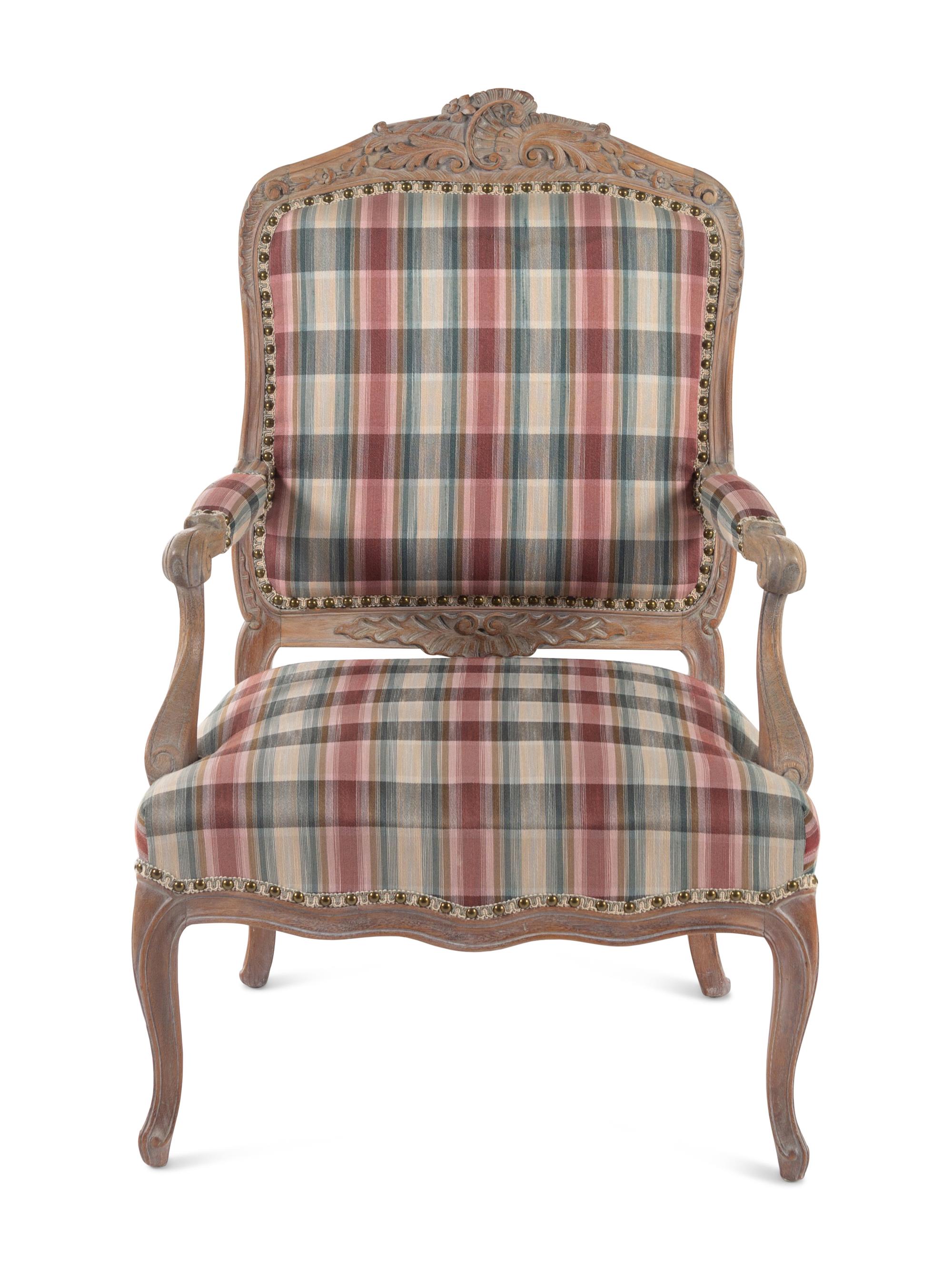 A Louis XV Style Cerused Beech Fauteuil