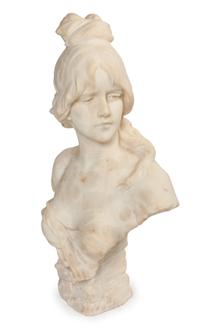 An Italian Carved Marble Bust Height 25 1/4 inches. — 19TH/20TH CENTURY