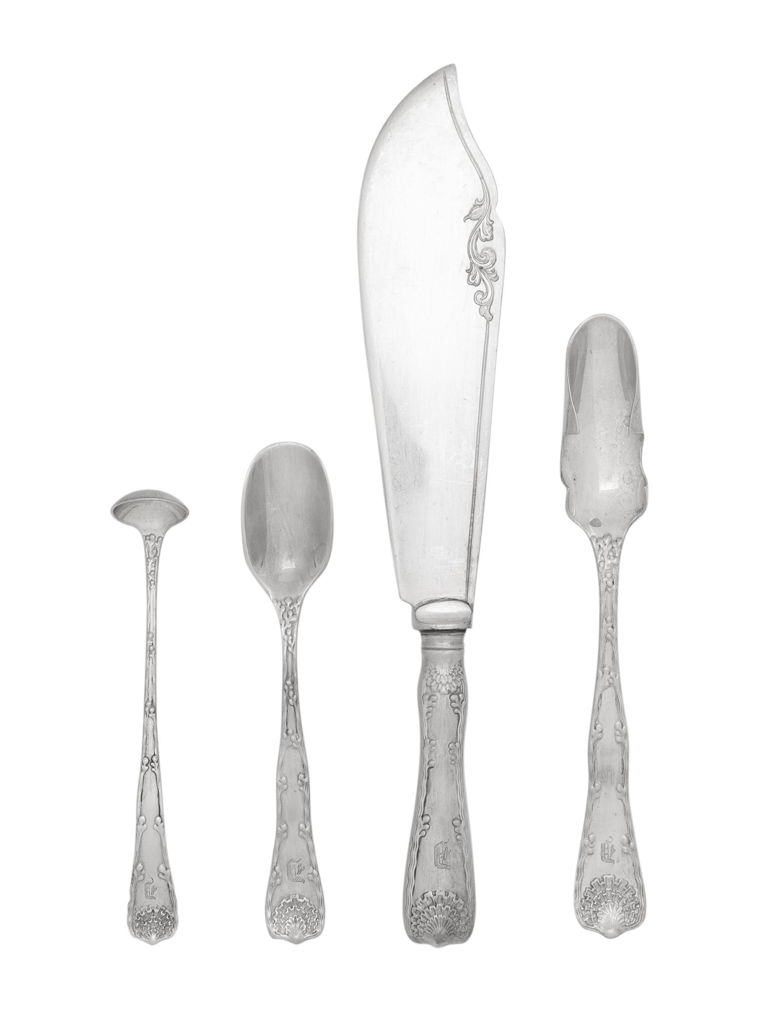 A Tiffany and Co. Wave Edge Silver Flatware Service