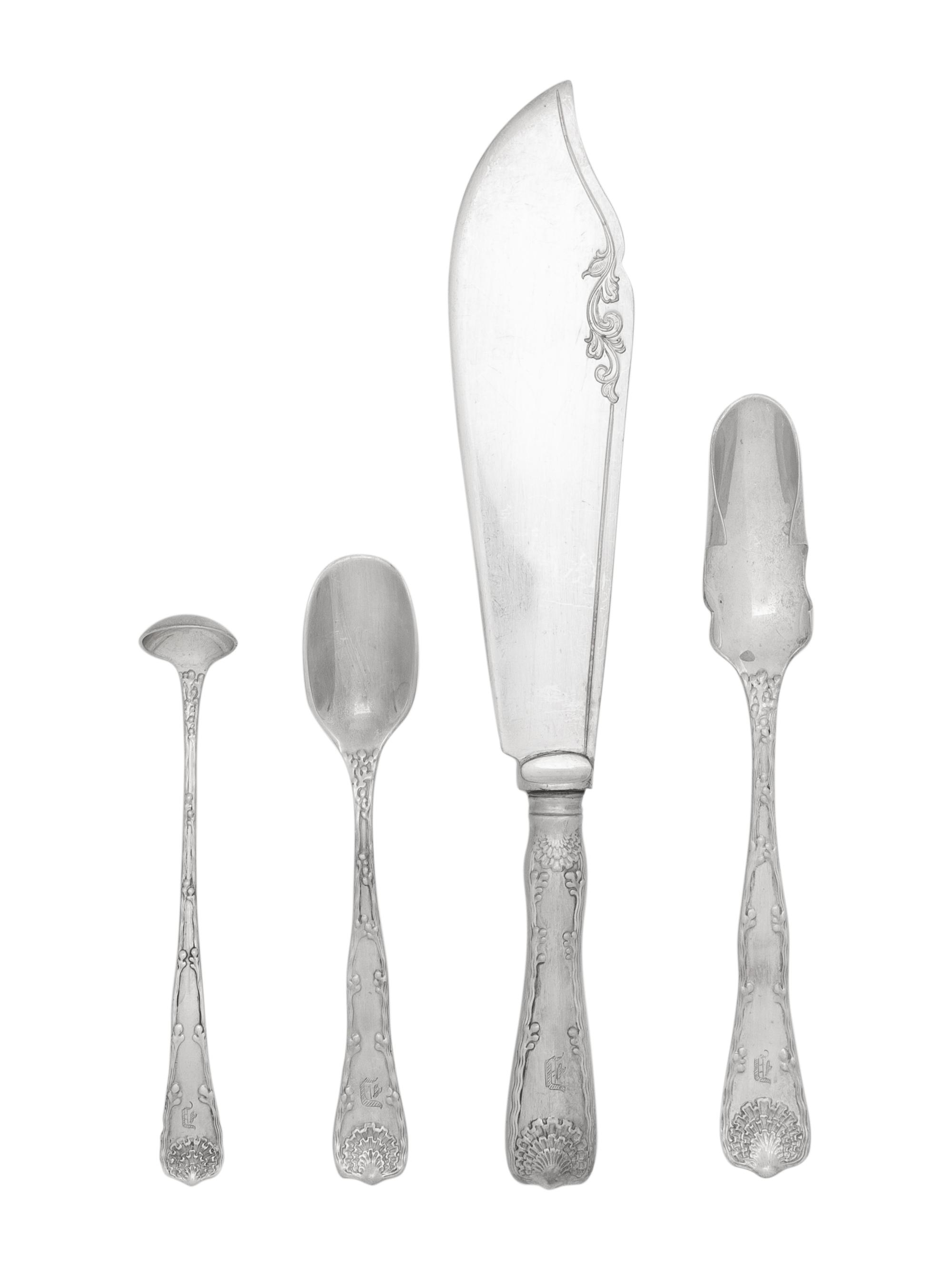 A Tiffany and Co. Wave Edge Silver Flatware Service