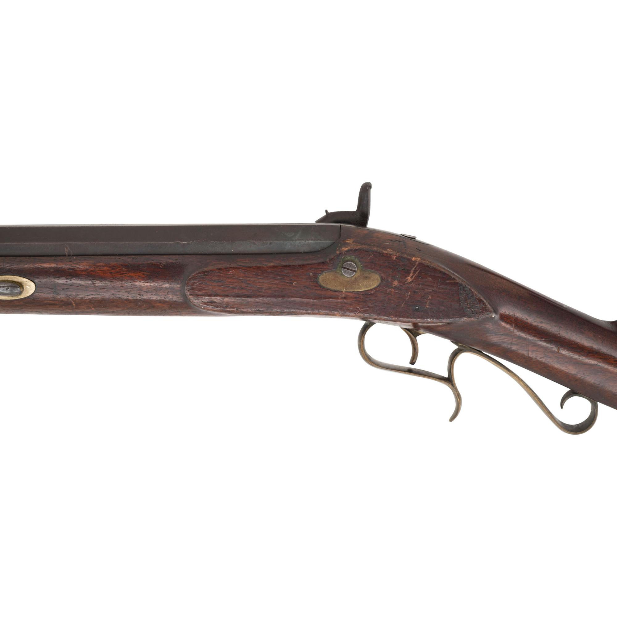 Half-Stock Percussion Rifle Retailer Marked by J.H. Mann of Syracuse, NY