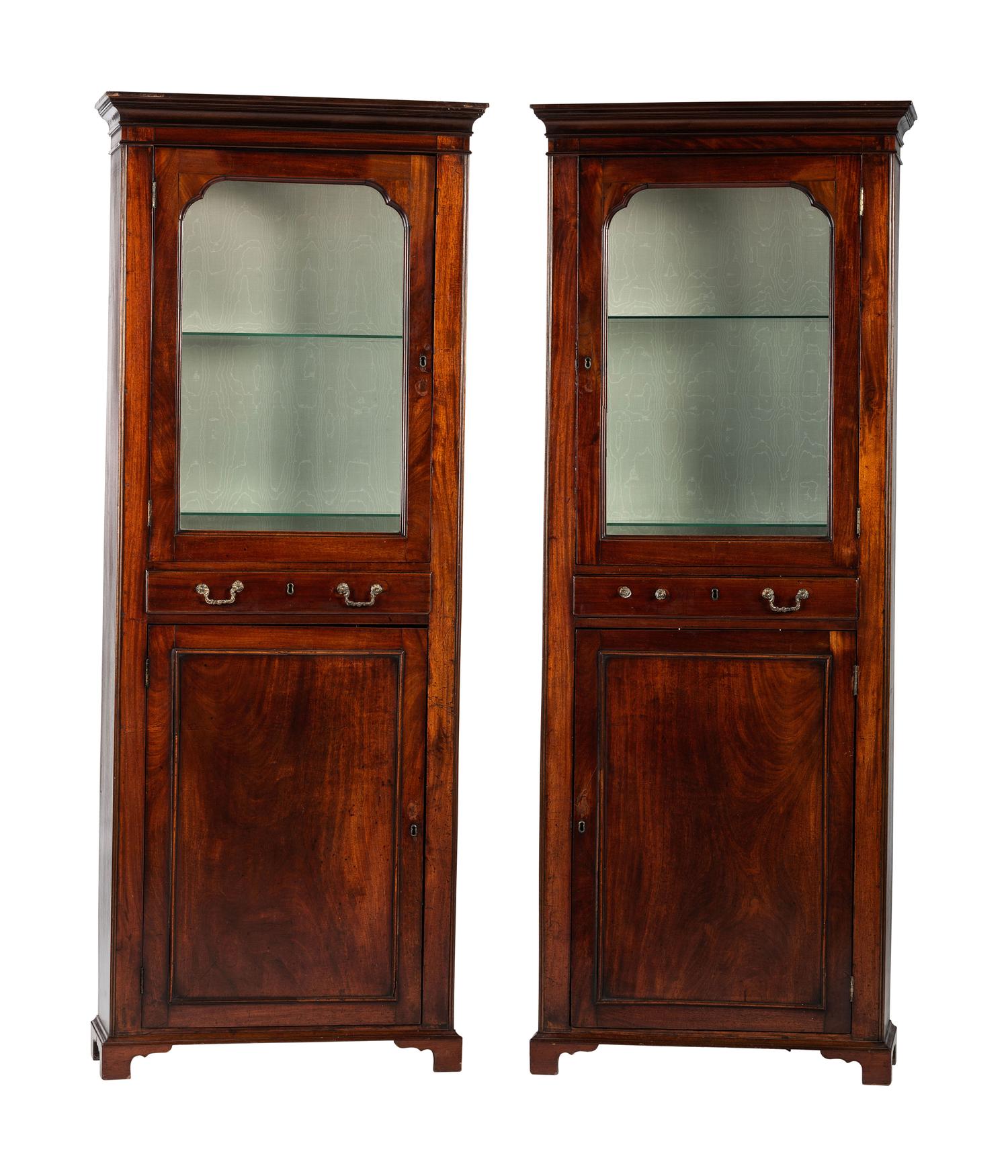 A Pair of George III Mahogany Cabinets