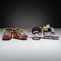 Plains Child's Fully Beaded Hide Moccasins