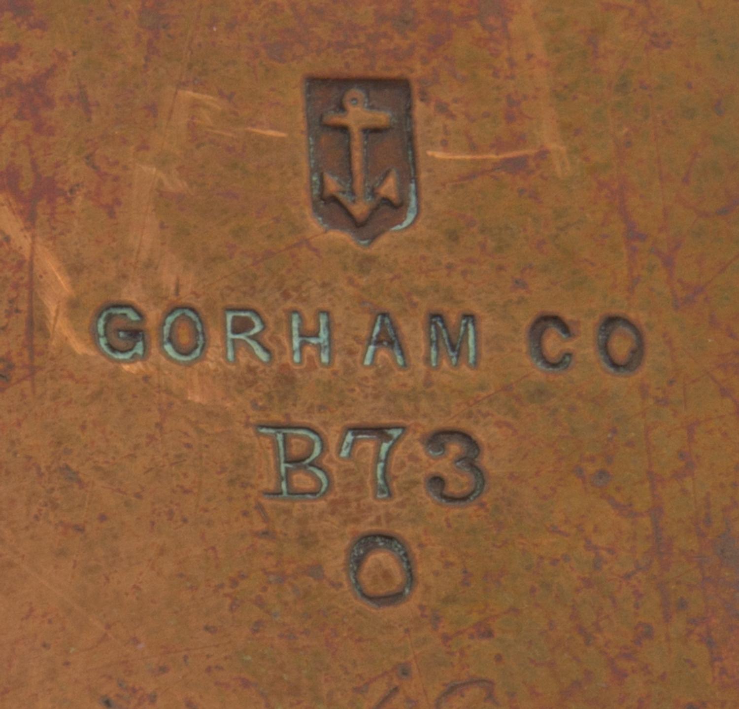An American Mixed-Metal Tray, Gorham Mfg. Co., Providence, RI, 1882, the copper plate with silver Chinoiserie decoration in a mountaino