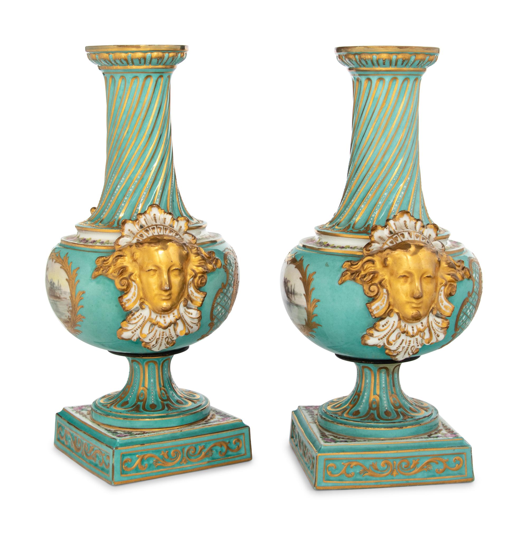 A Pair of Sèvres Style Porcelain Vases