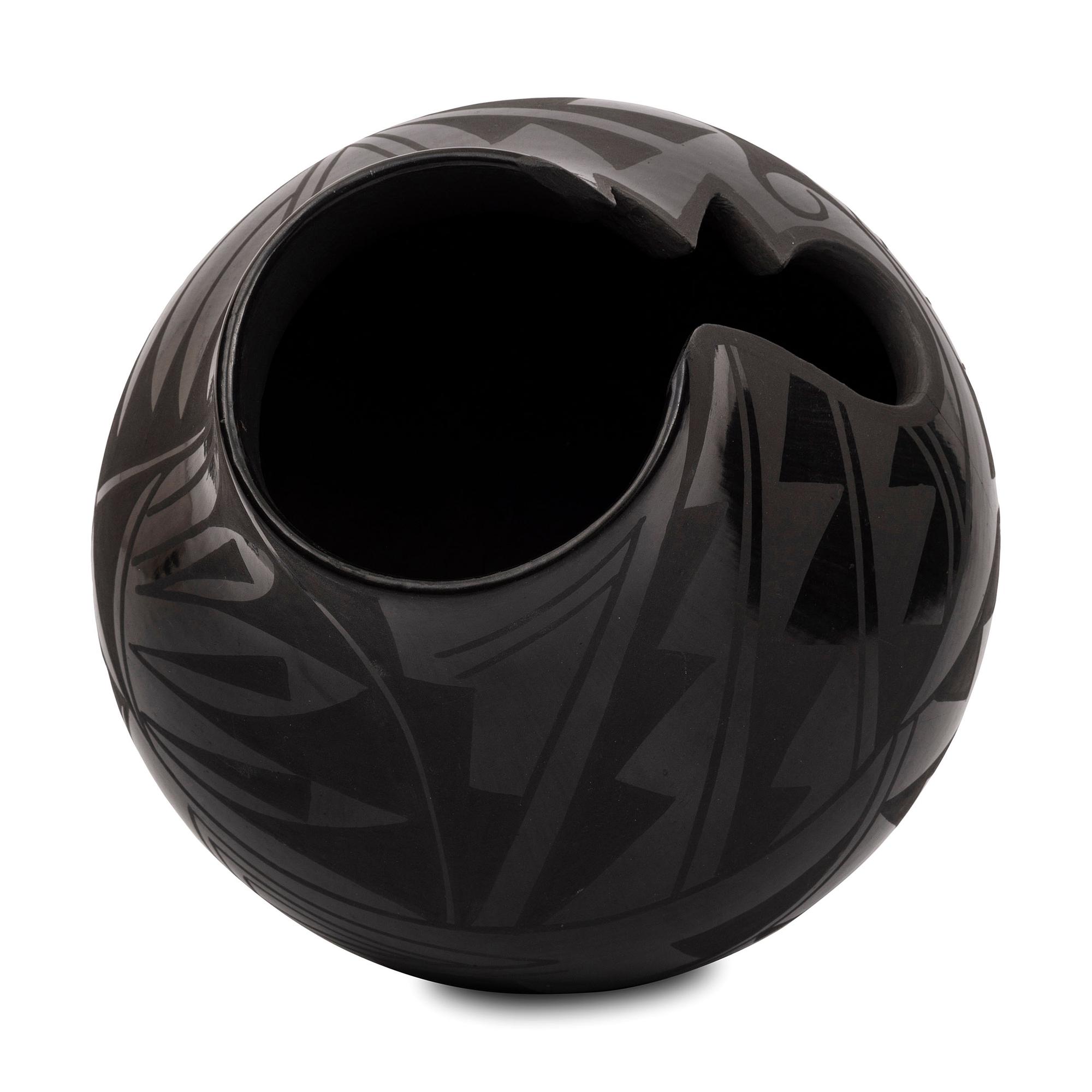 Blackware Pottery Vase, with Cutout