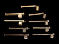 10 Japanese Brass Portable Writing Sets, Yatate