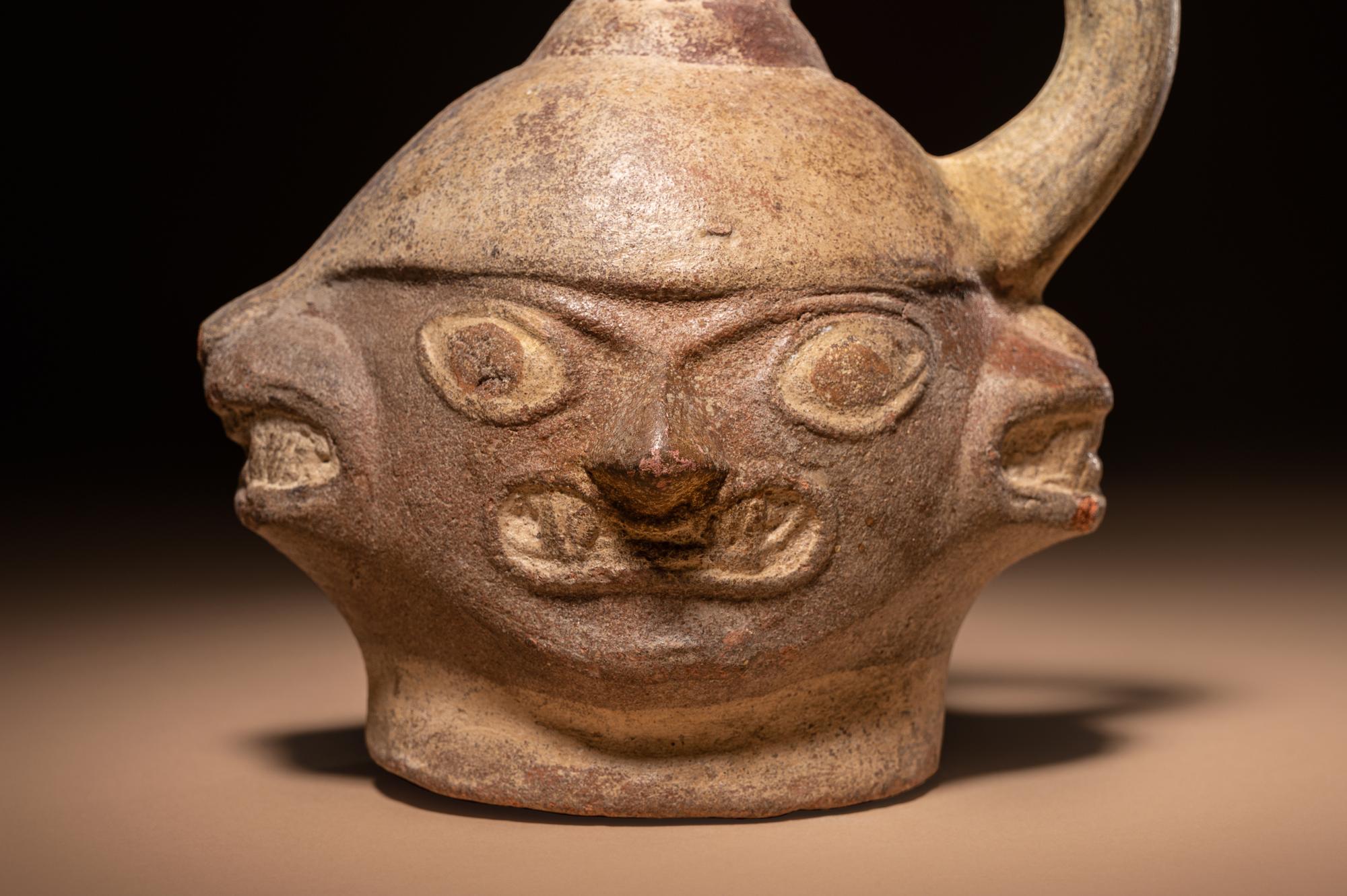 A Moche-Huari Four Headed Vessel