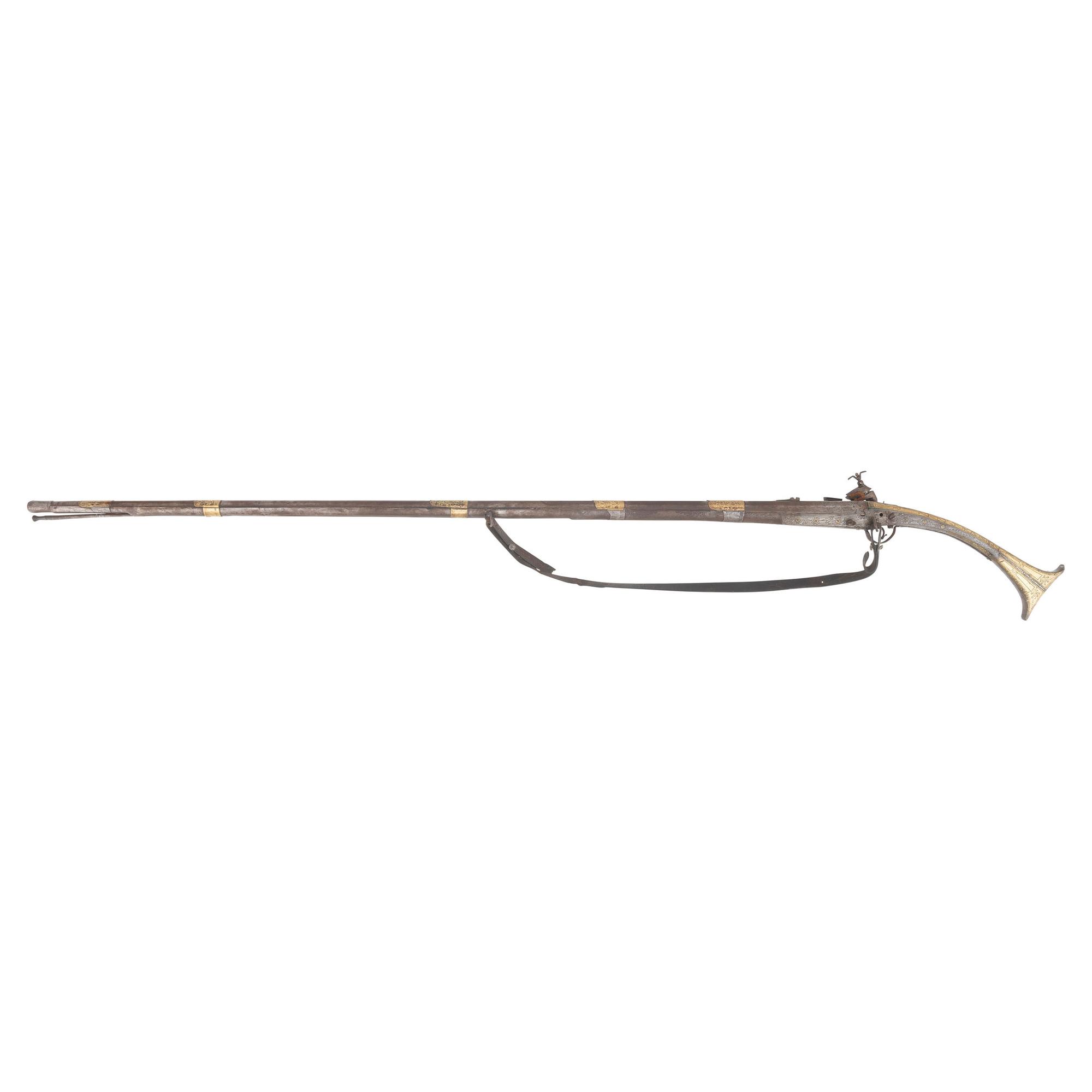 Brass Mounted Albanian Tanchika Miquelet Musket