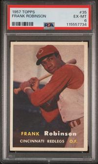 A 1957 Topps Frank Robinson Rookie Baseball Card No. 35 (PSA 6 EX-MT) from The Collection of David Eisenhower
