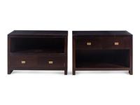 A Pair of Custom Bedside Tables Manufactured by Eurocraft, Inc.
