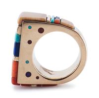 14K Gold and Mosaic Inlay Ring