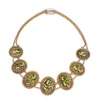 ANTIQUE, PERTABGHAR ENAMEL NECKLACE