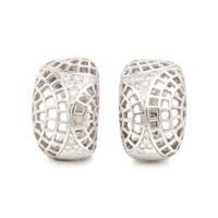 CARTIER, WHITE GOLD AND DIAMOND HUGGIE HOOP EARRINGS