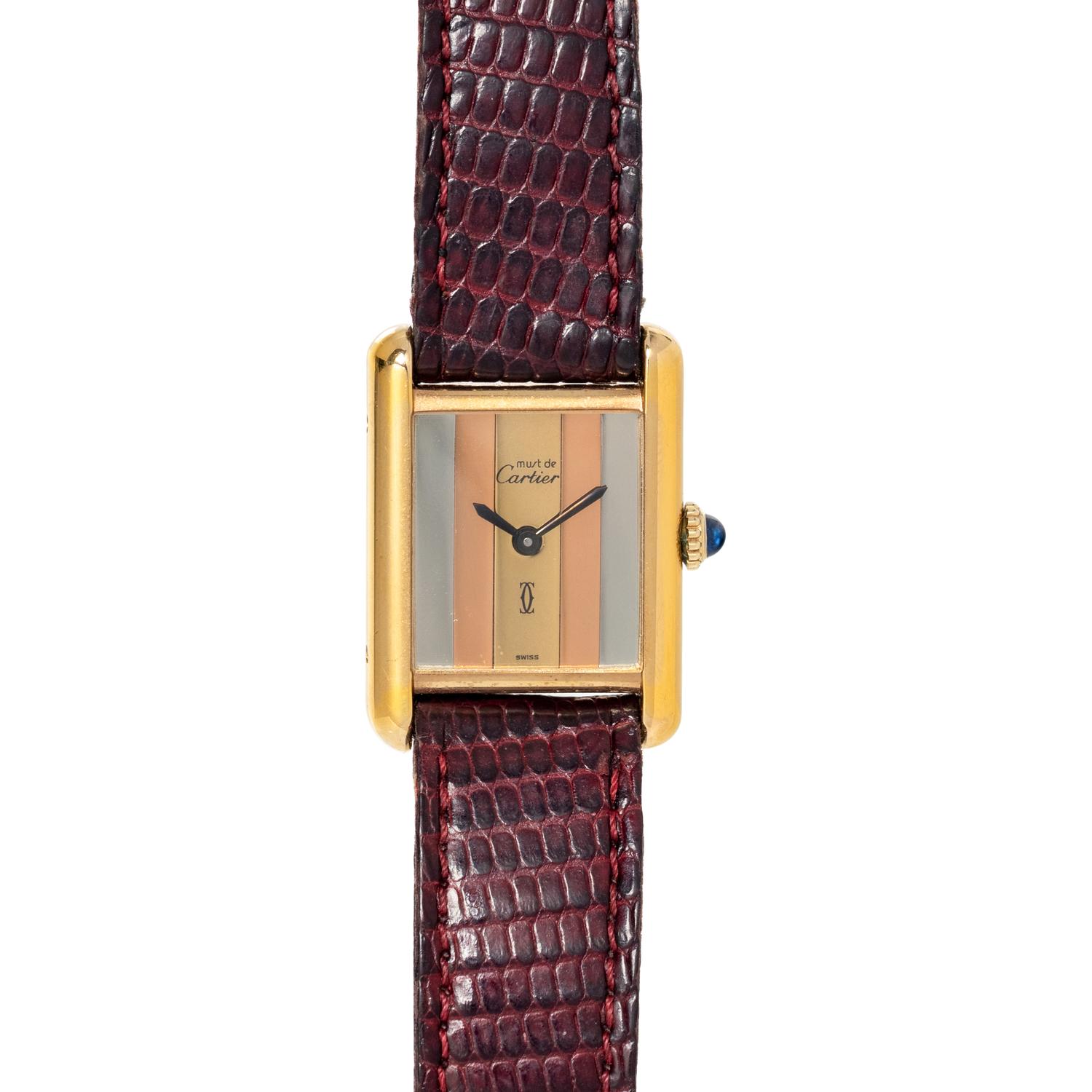 CARTIER, GOLD VERMEIL 'MUST DE CARTIER' WRISTWATCH