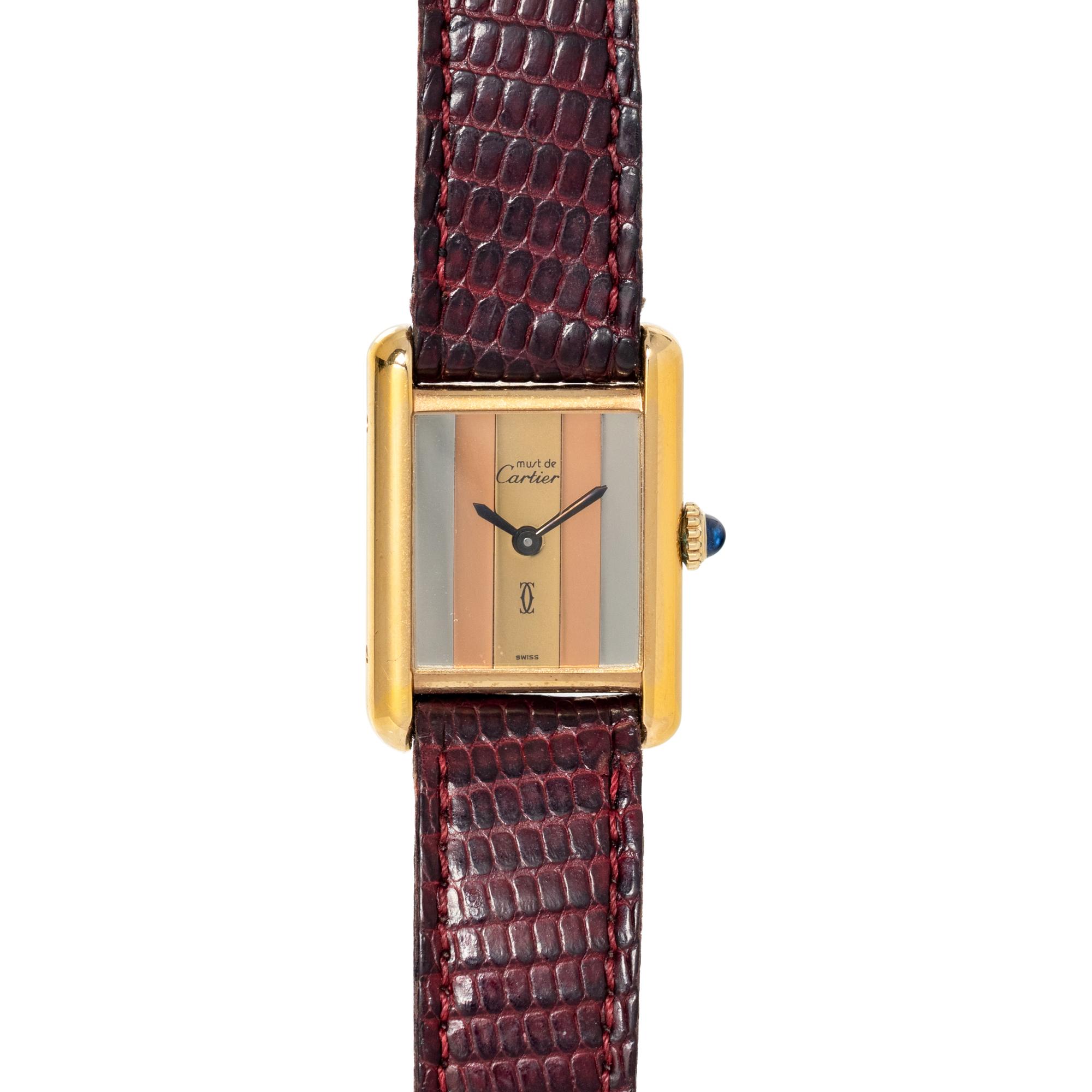 CARTIER, GOLD VERMEIL 'MUST DE CARTIER' WRISTWATCH