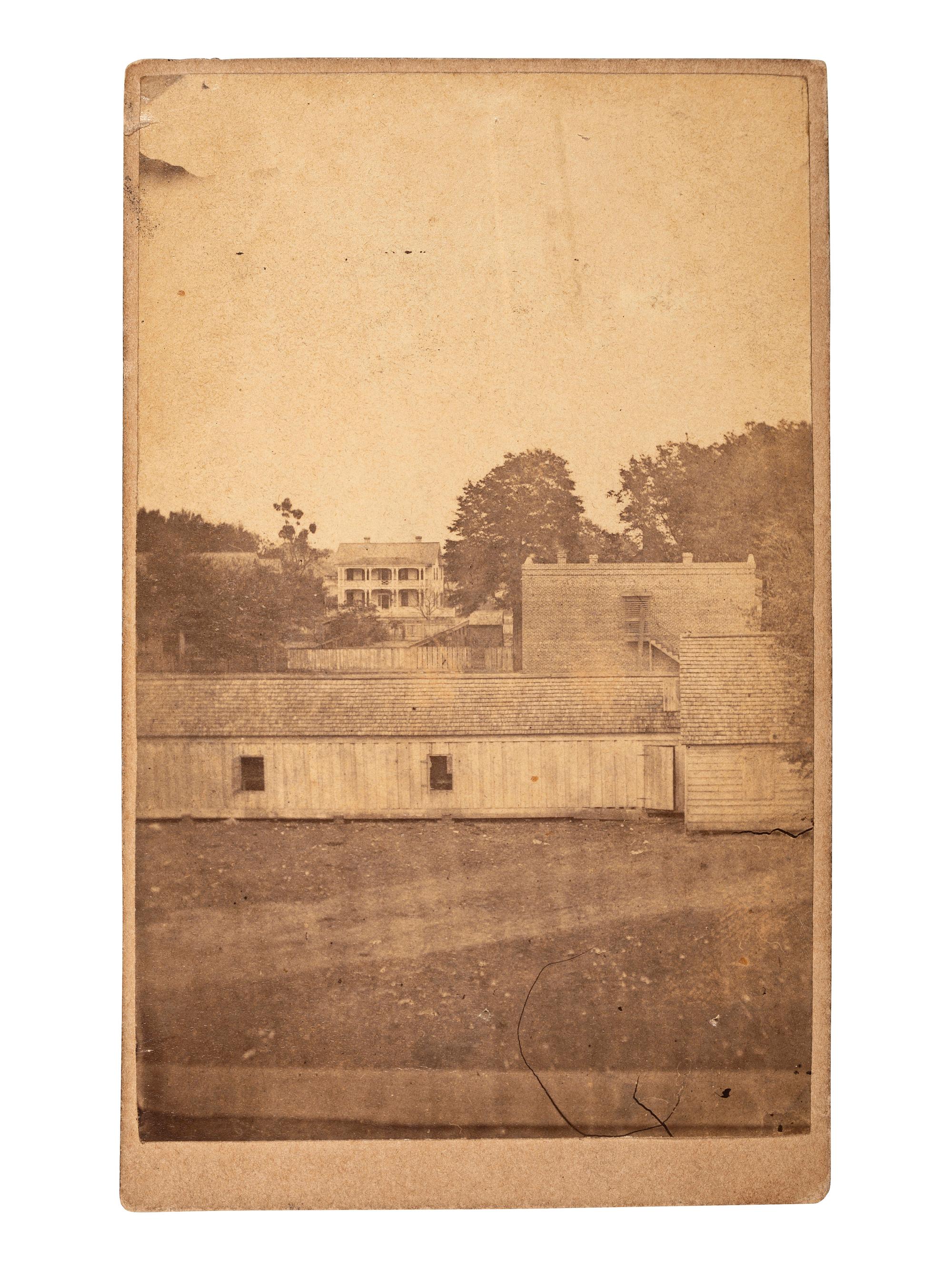 [EARLY PHOTOGRAPHY]. HAMMANT, W., photographer. CDV of an early indoor wooden frame bowling alley. Jacksonville, FL: 1867.