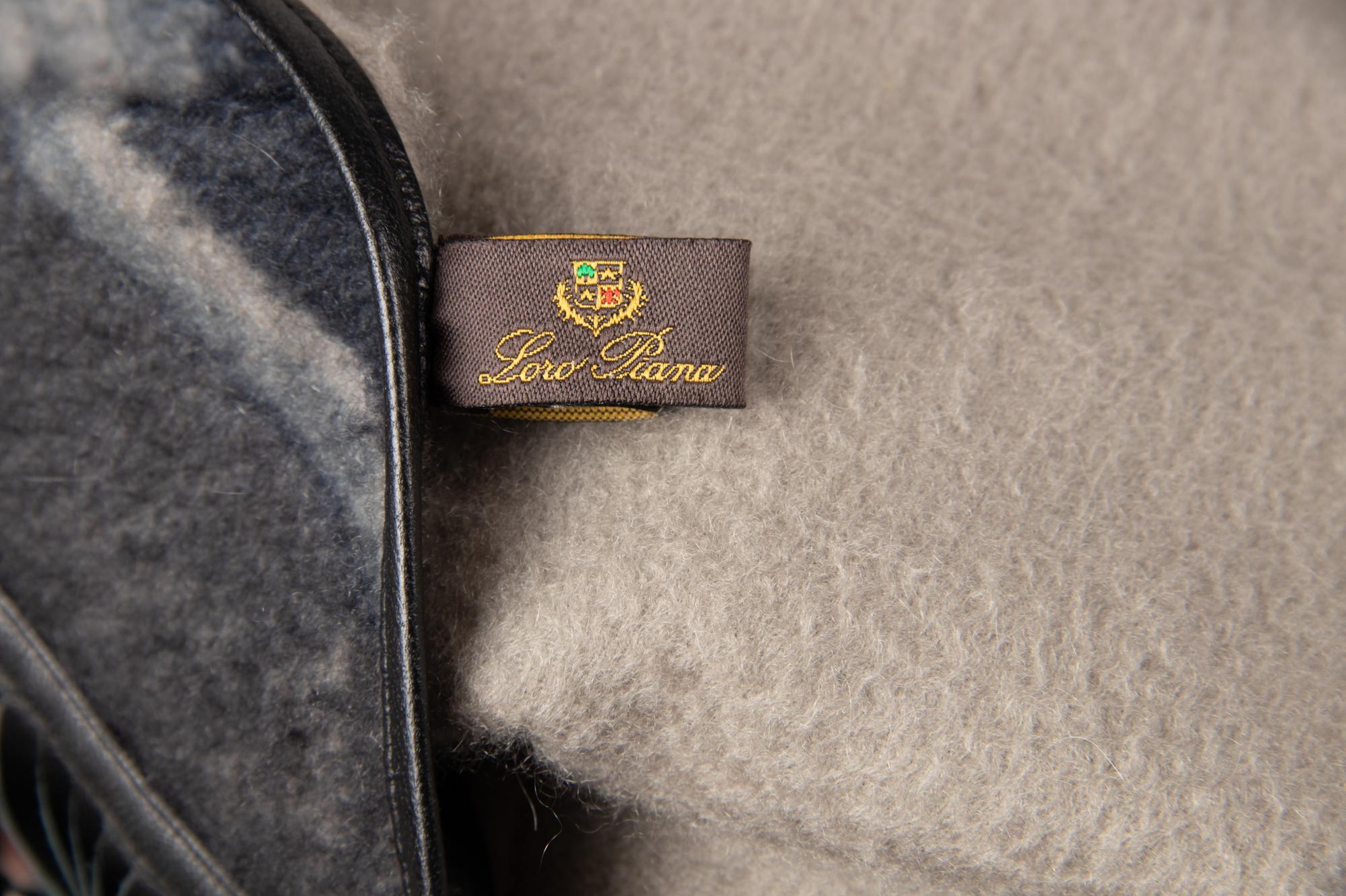 Loro Piana Lambskin Leather Trimmed Cashmere Shawl