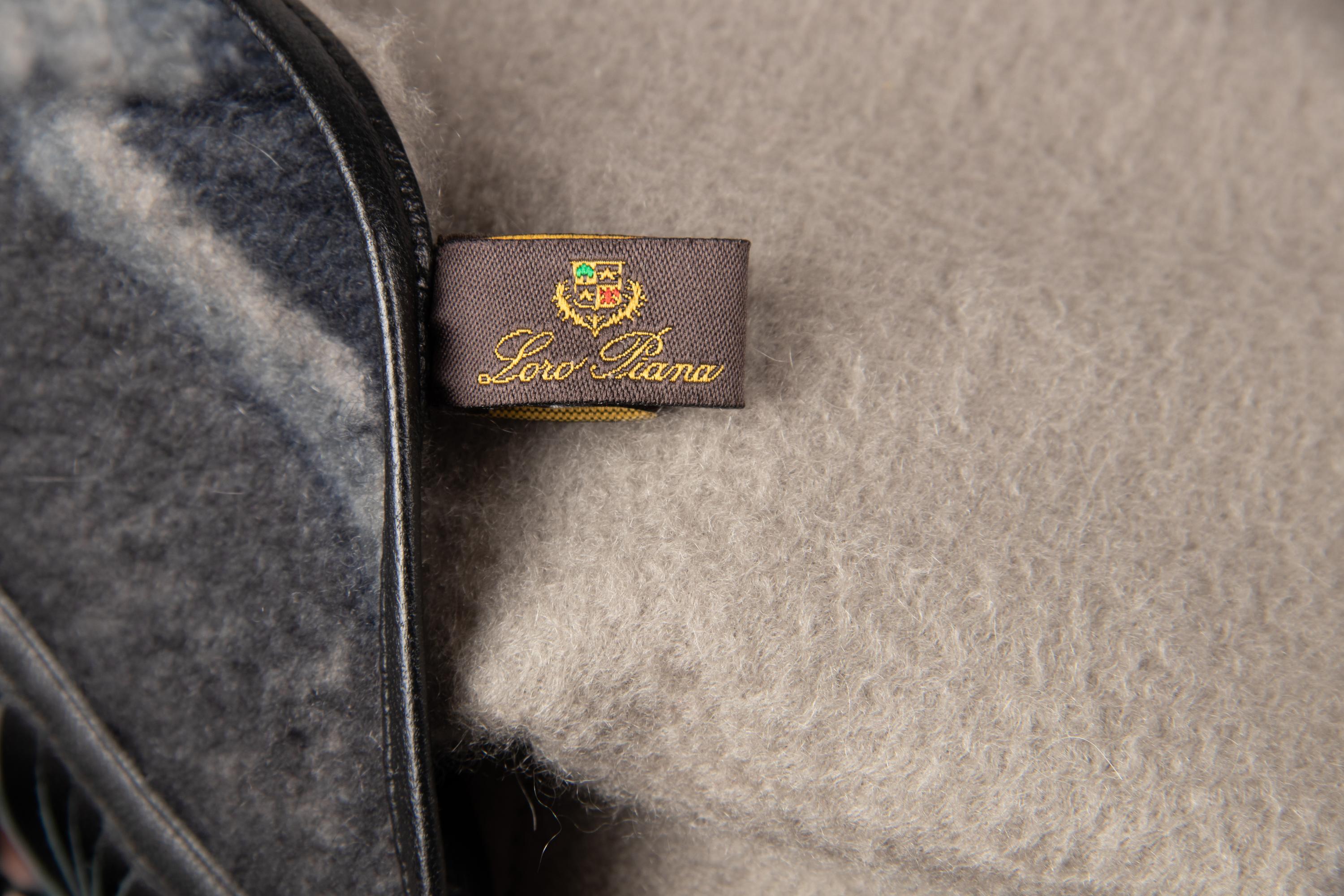 Loro Piana Lambskin Leather Trimmed Cashmere Shawl