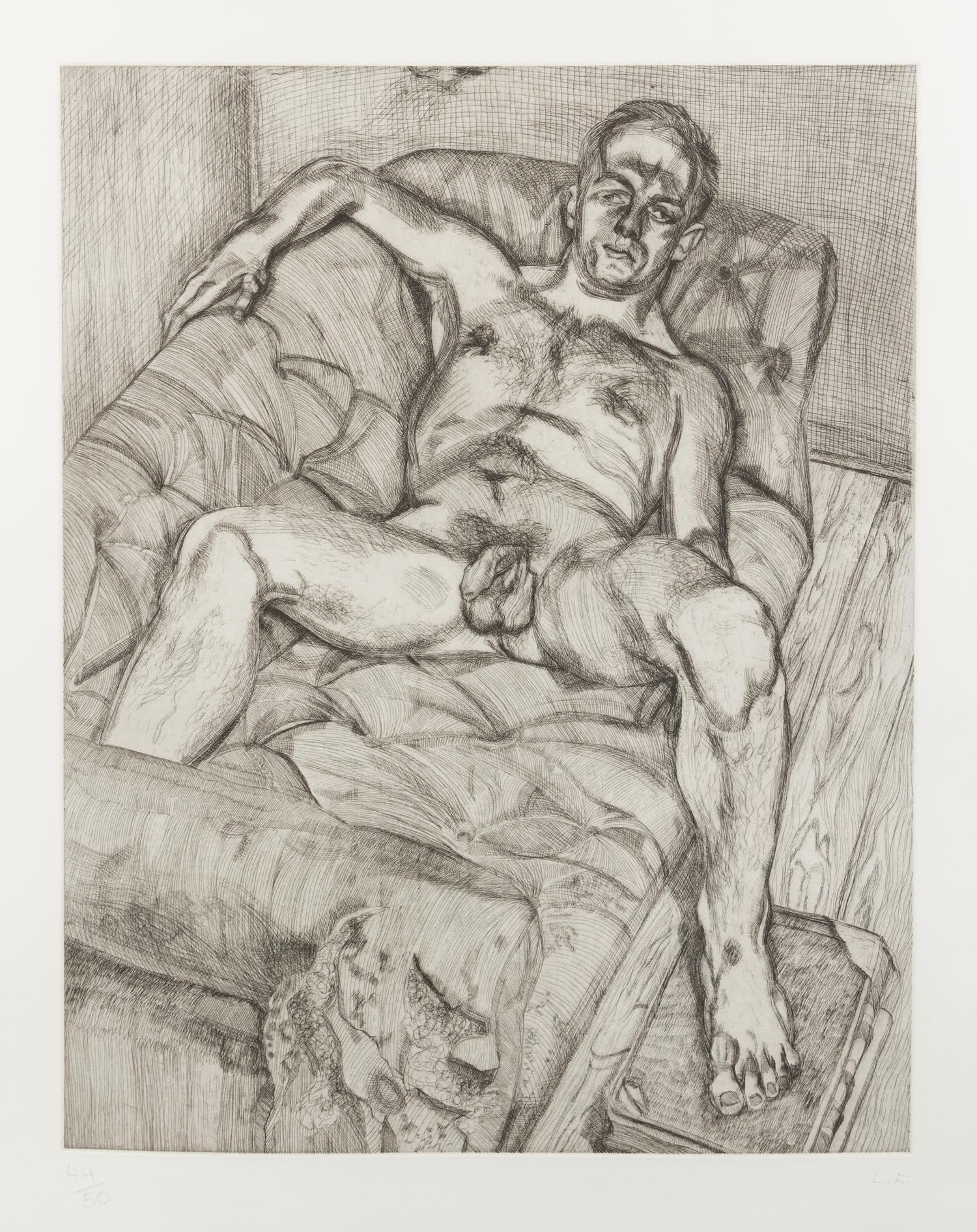 Lucian Freud, (British, 1922-2011), Man Posing, 1985