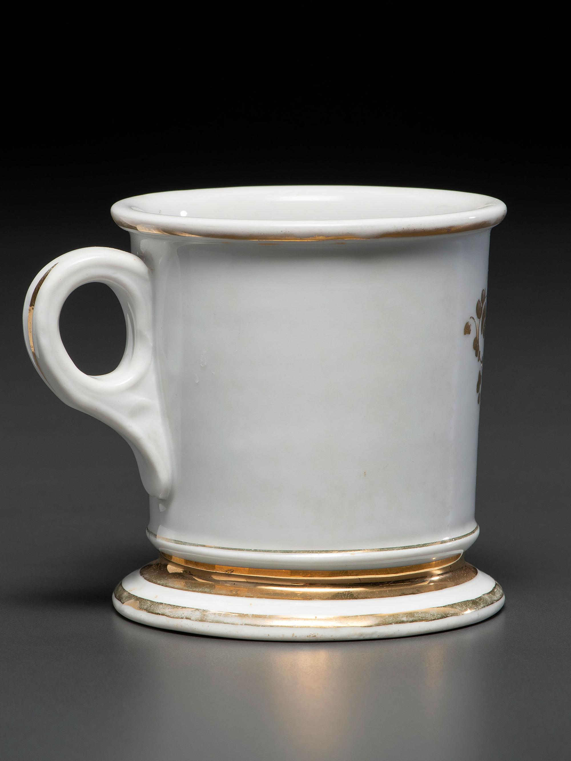 A Tractor Salesman's Porcelain Occupational Shaving Mug Belonging to Wallace White