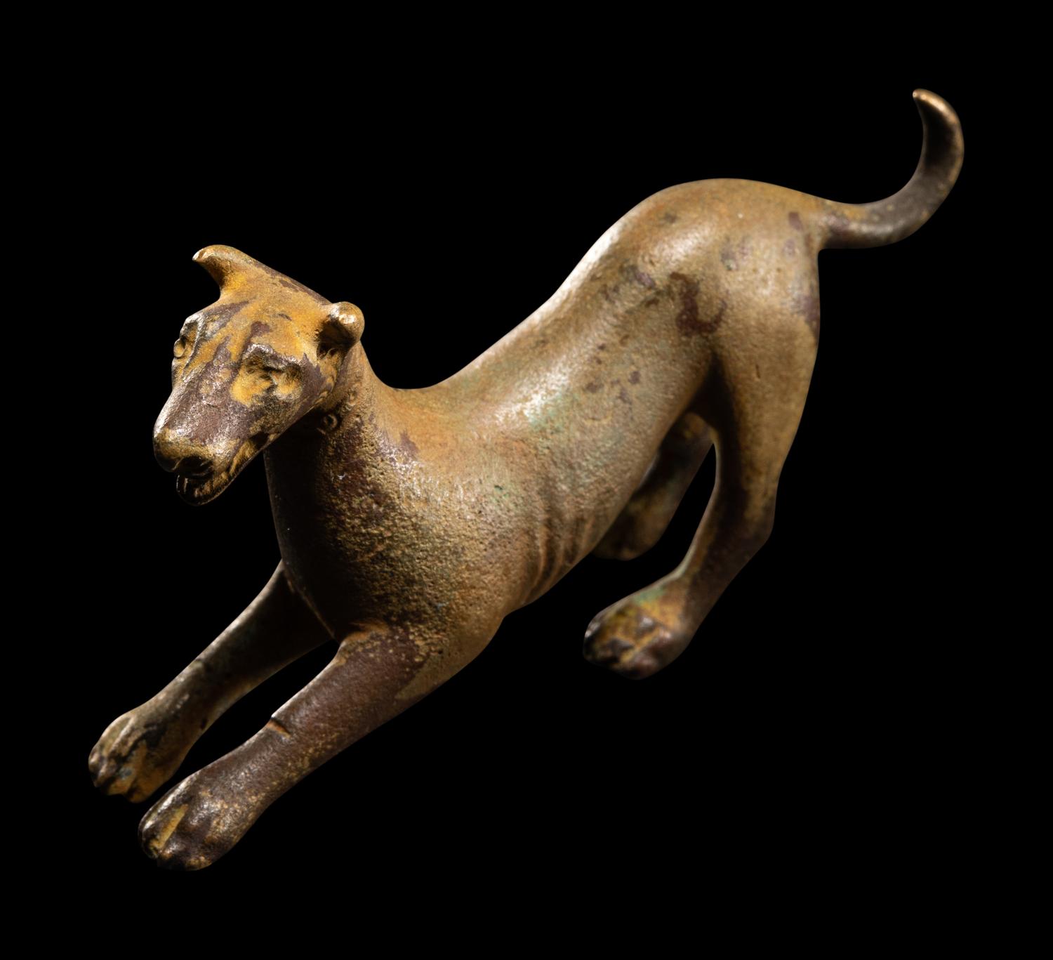 A Roman Bronze Romping Dog