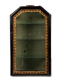 A Reverse Painted Glass Hanging Vitrine
