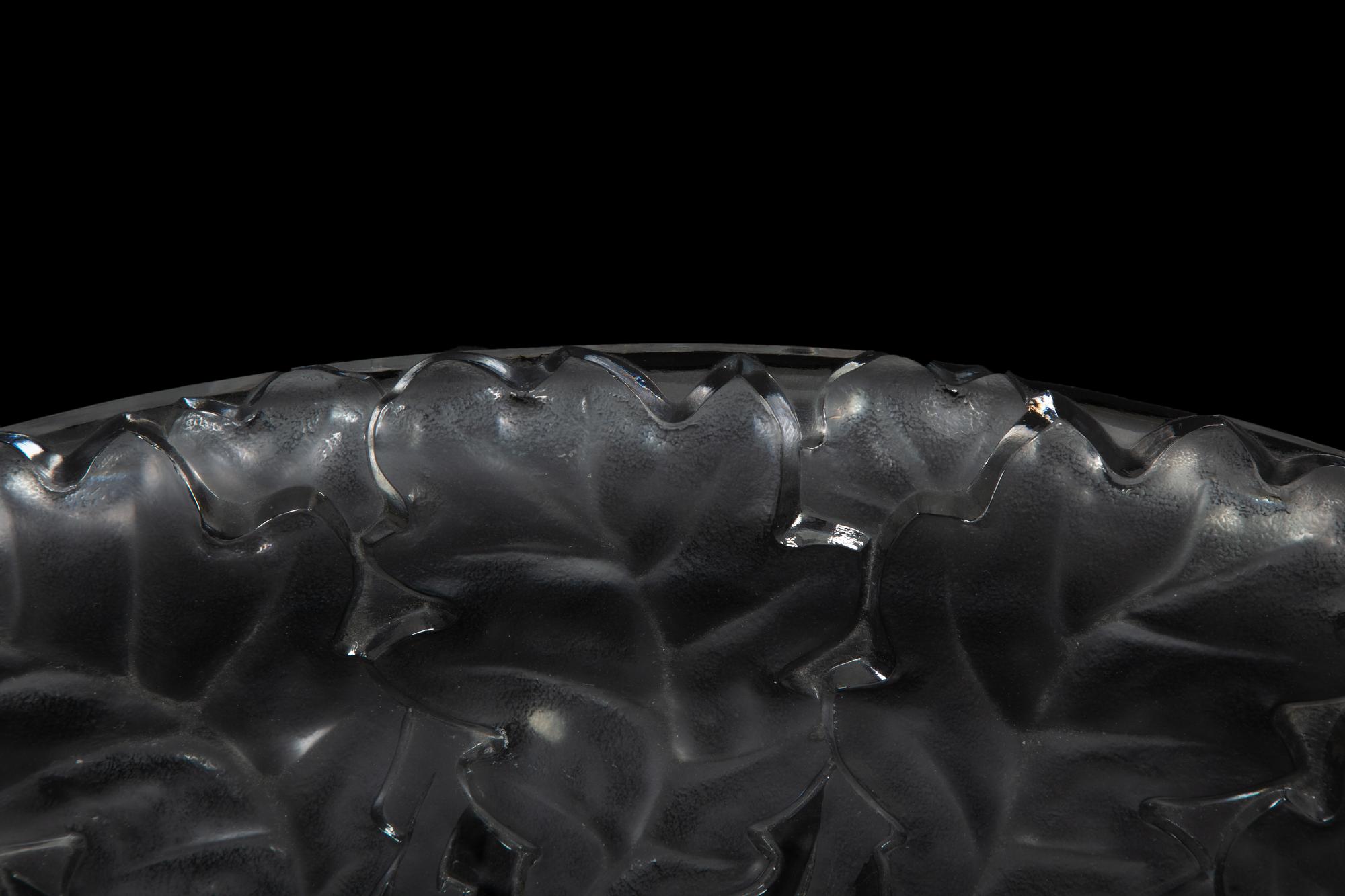 A Large Lalique Chene Oval Oak Leaf Platter