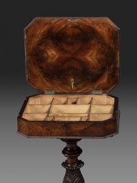 A Classical Carved and Figured Mahogany Work Table