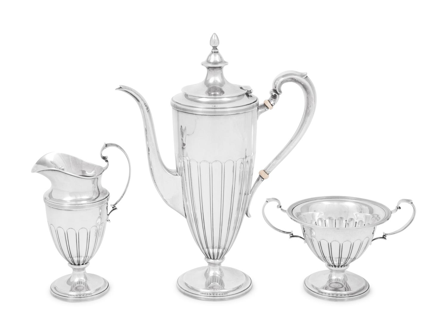 An American Silver Three-Piece Coffee Service