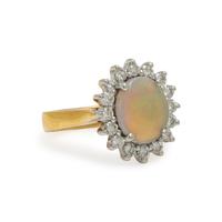Opal Doublet and Diamond Ring