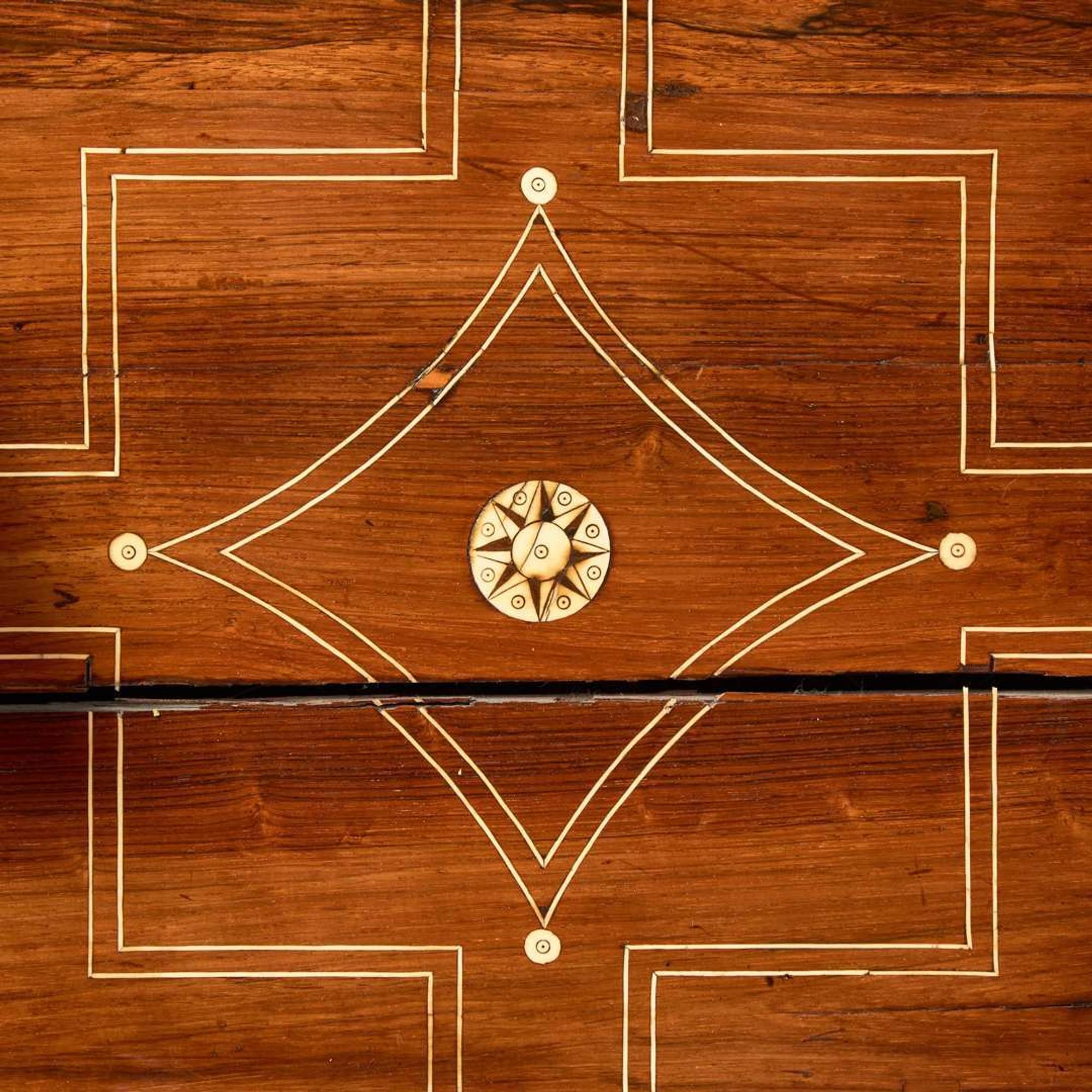 A Flemish Baroque bone-inlaid rosewood vargueno cabinet late 18th / early 19th century