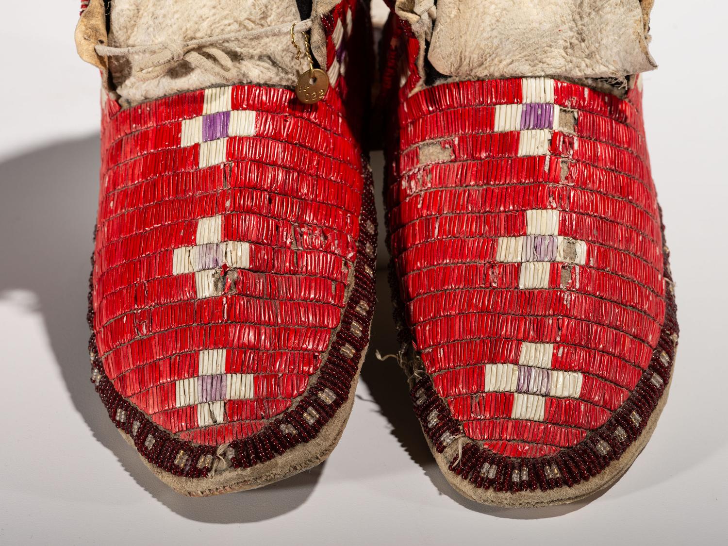 Sioux Quilled Hide Moccasins