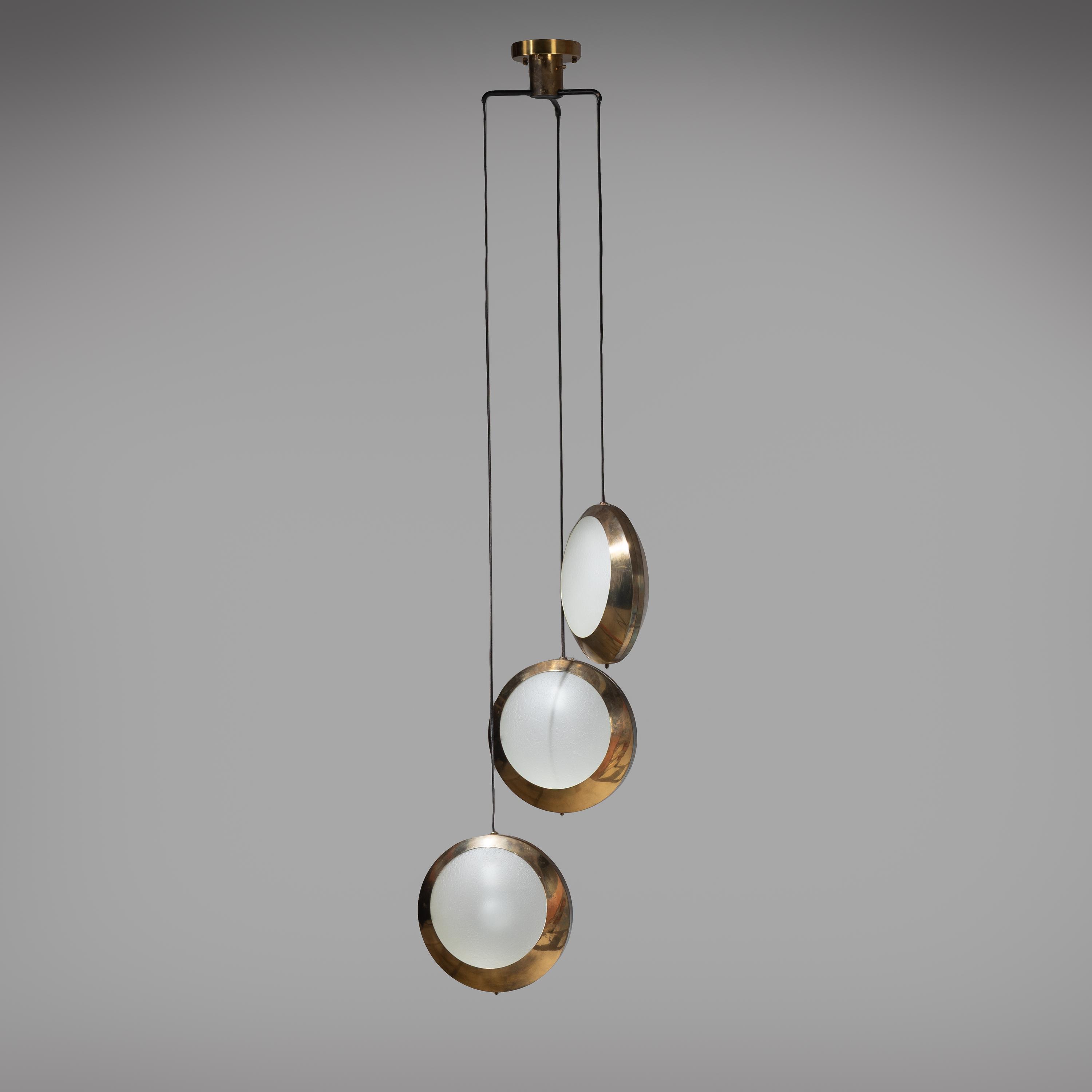 Stilnovo Italy, c. 1950 — Three-Light Pendant, model 1205