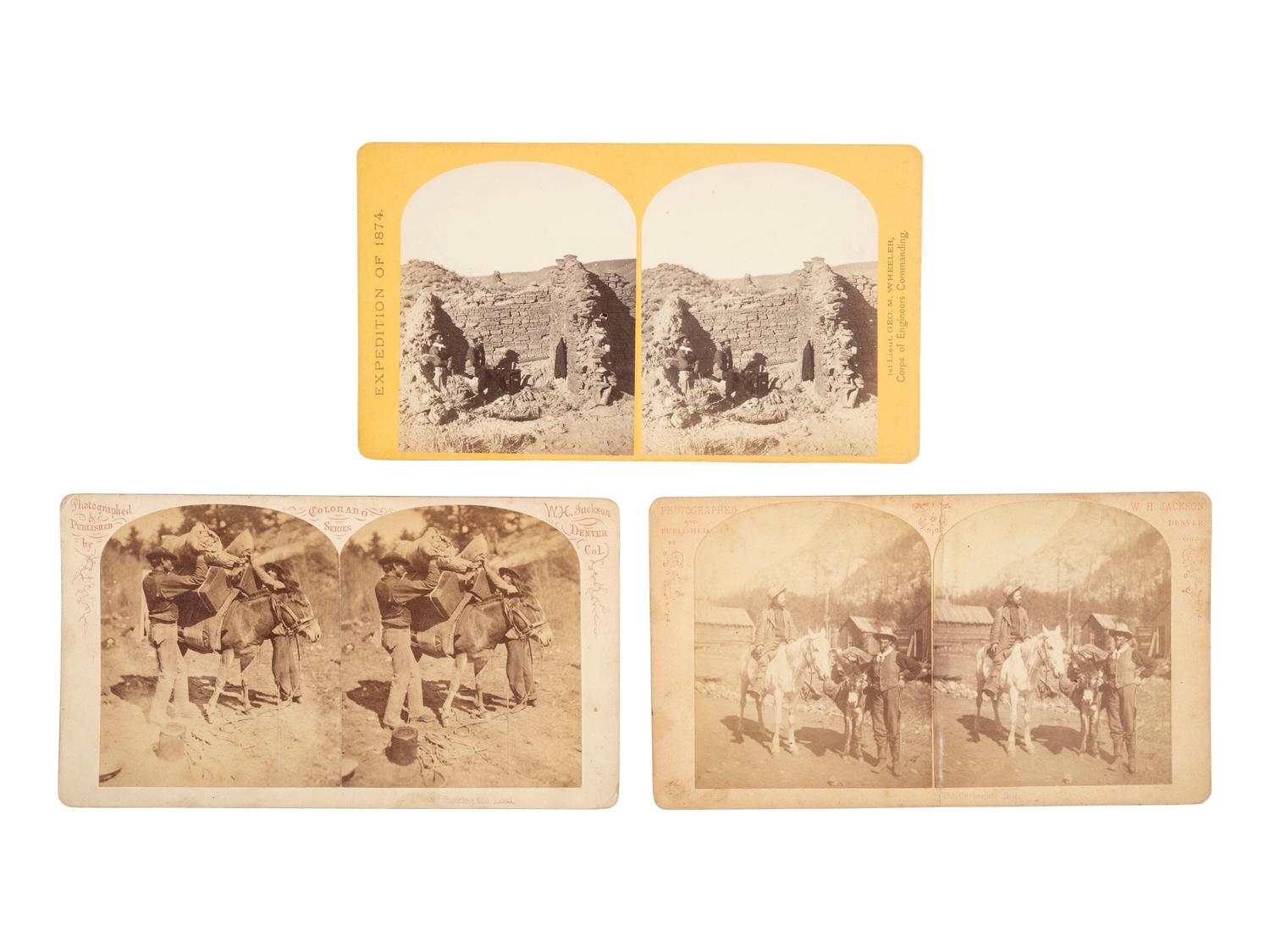 [EARLY PHOTOGRAPHY]. 8 stereoviews with photographic interest, incl. O'SULLIVAN and JACKSON at work.
