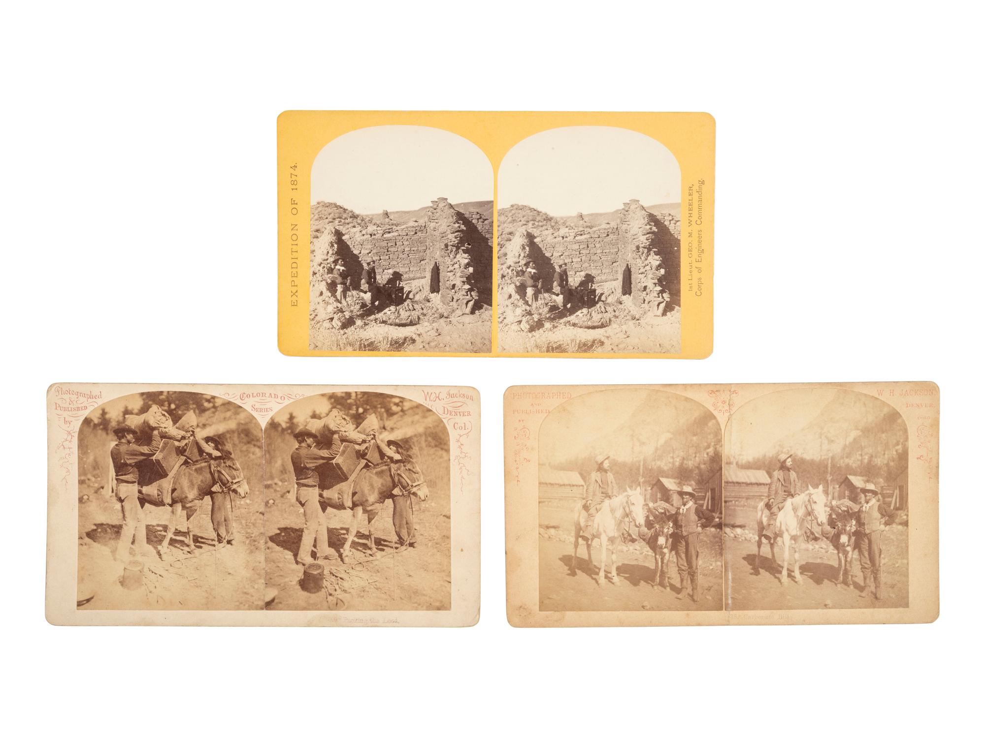 [EARLY PHOTOGRAPHY]. 8 stereoviews with photographic interest, incl. O'SULLIVAN and JACKSON at work.