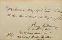 [Travel & Exploration] Stanley, Henry M., and David Livingstone. Group of Two Autograph Quotations, signed