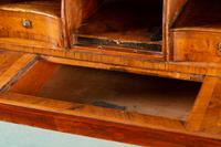 A German or Austrian Burl Walnut and Marquetry Slant-Front Bureau Bookcase