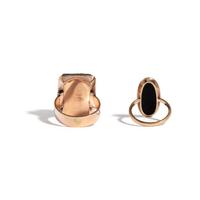 ANTIQUE, COLLECTION OF ROSE GOLD AND ONYX CAMEO RINGS