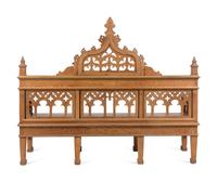 A Gothic Revival Carved Oak Hall Bench