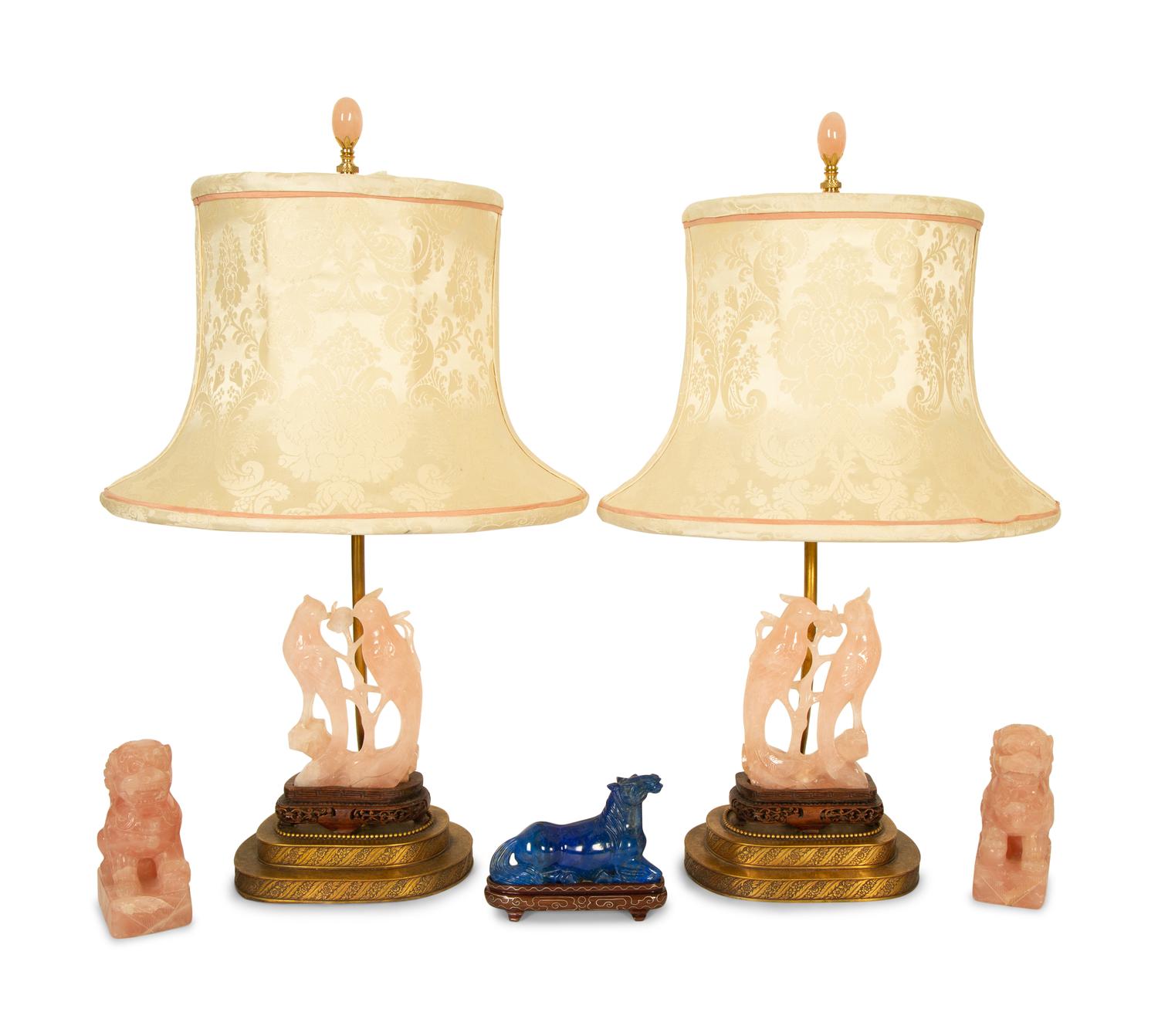 A Group of Chinese Hardstone Table Articles