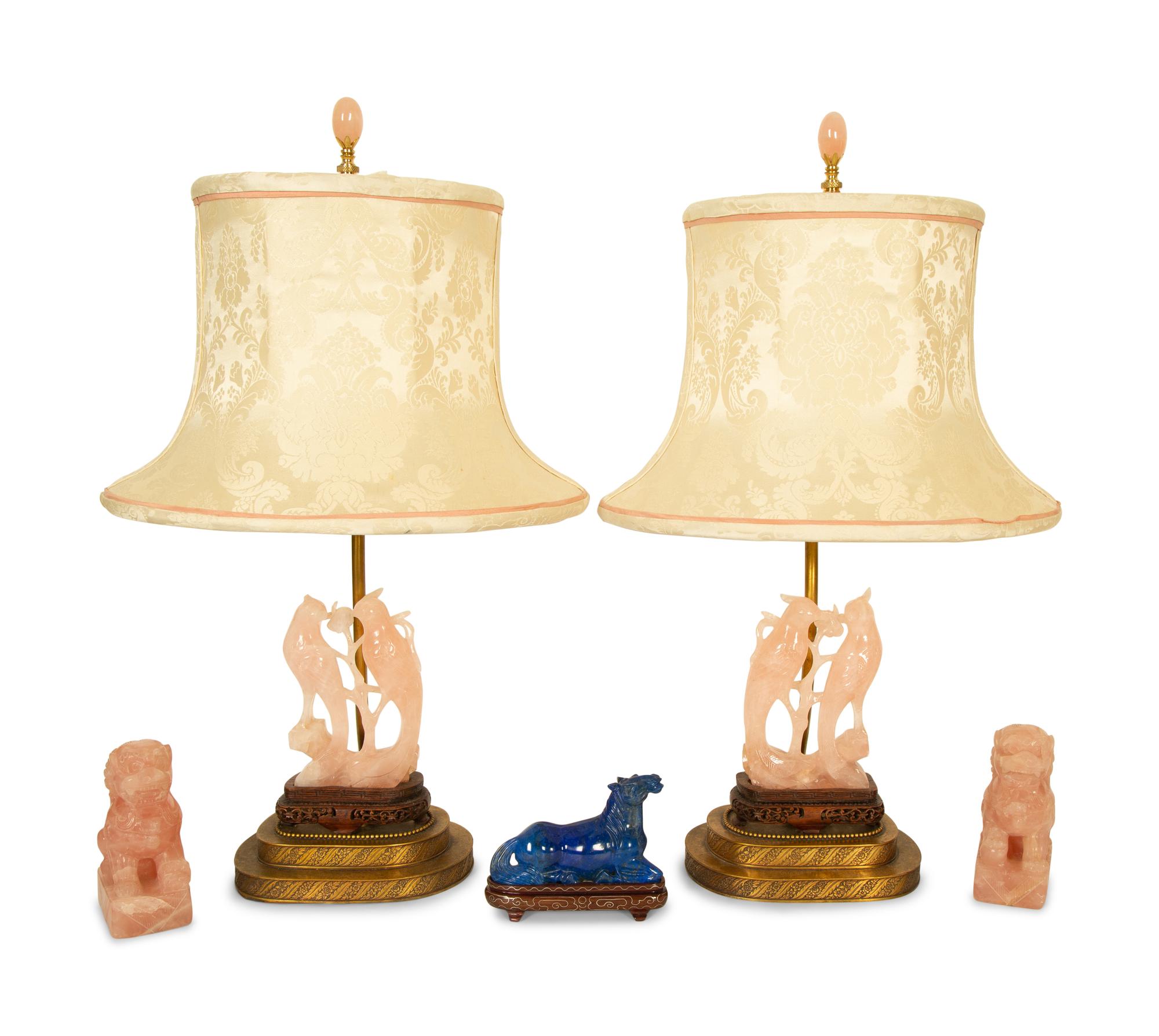 A Group of Chinese Hardstone Table Articles