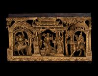 A Pair of Chinese Gilt Wood Panels