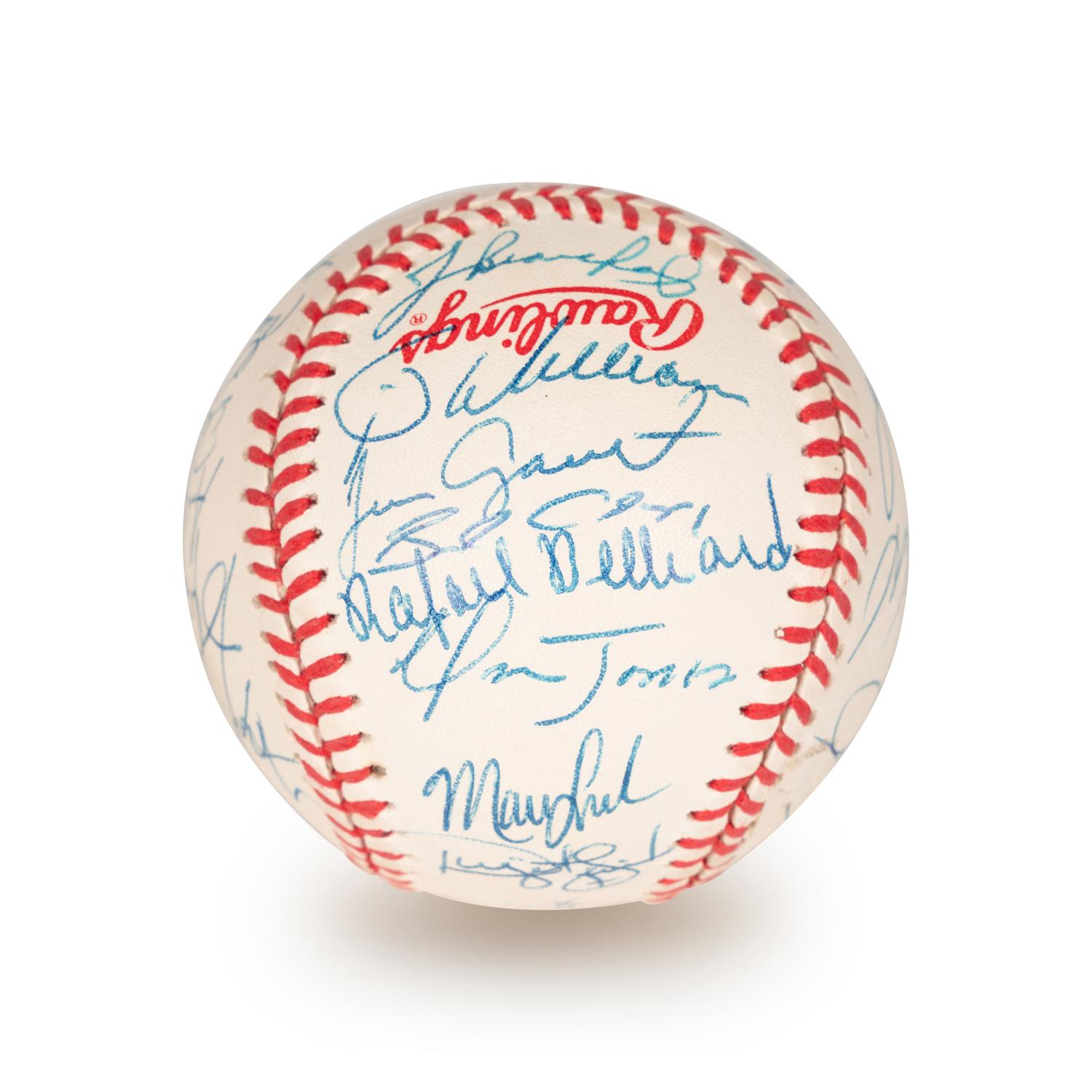 A 1996 Atlanta Braves National League Champion Team Signed Autograph Baseball With 32 Signatures (Beckett Authentication Services Letter BAS Certified),